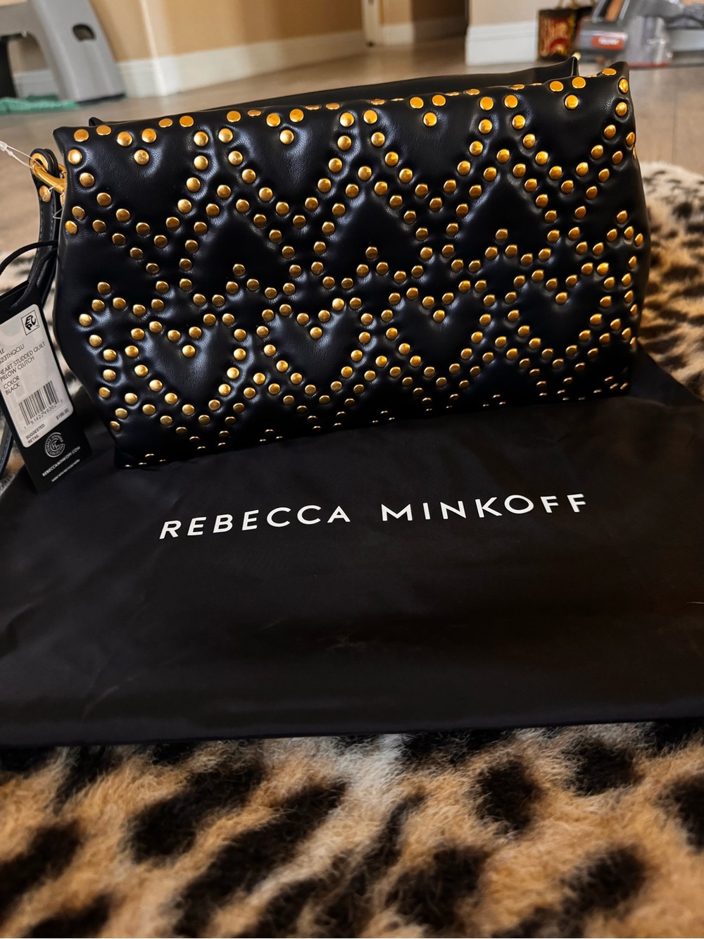 Rebecca Minkoff Heart Studded Quilt Pillow Clutch